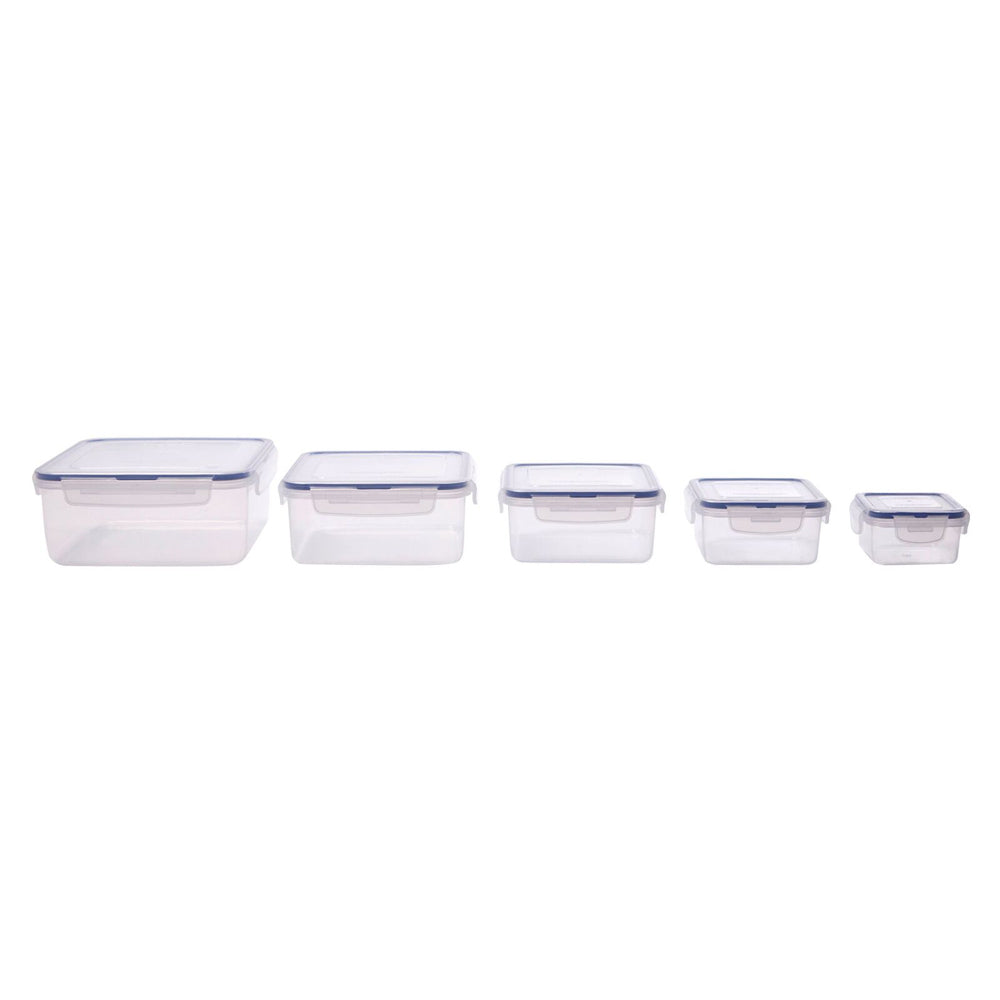 Locknlock Airtight Classic Square Food Storage Container Organiser Set Clear (5 Pack)