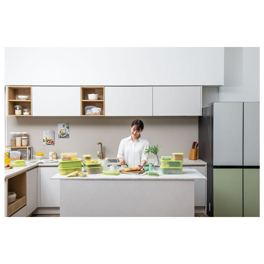 Wahu 2pc LocknLock Fresh Block 760ml Food Storage Container Set 20.6x14.6cm Green (2 Pack) — image 8