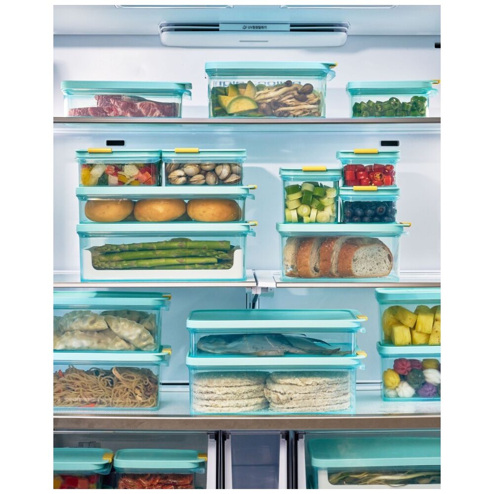 Locknlock Freezer Fit Food Storage Container Microwave Safe 450ml Blue Lid (4 Pack) — image 7