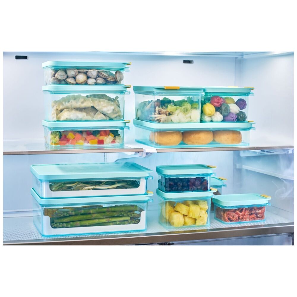 Locknlock Freezer Fit Food Storage Container Microwave Safe 2.2L Blue Lid (2 Pack) — image 4