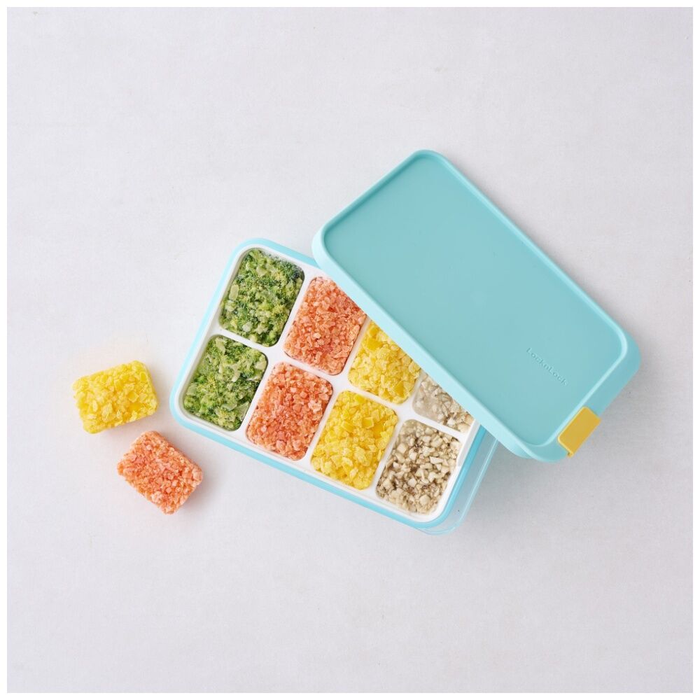 Locknlock Freezer Fit Food Container Microwave Safe w/45ml Divide 1.65L Blue (4 Pack) — image 4