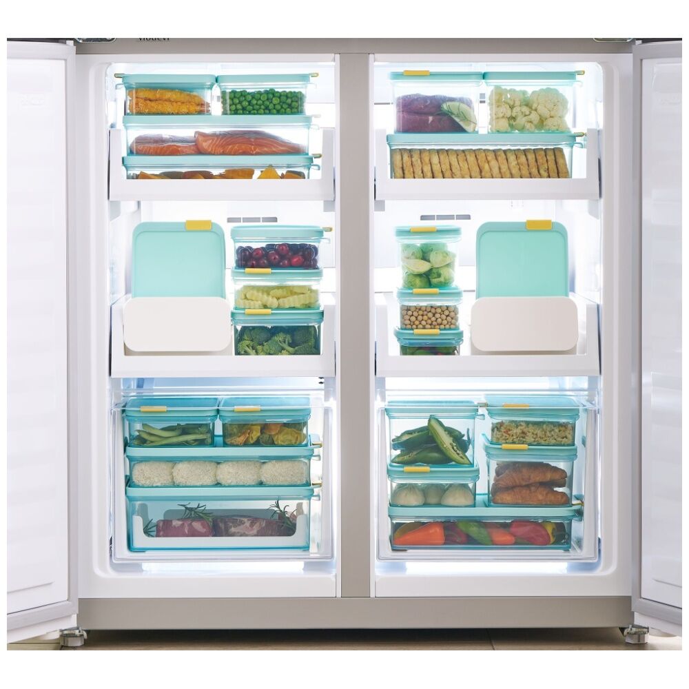 Locknlock Freezer Fit Food Container Microwave Safe w/45ml Divide 1.65L Blue (4 Pack) — image 6