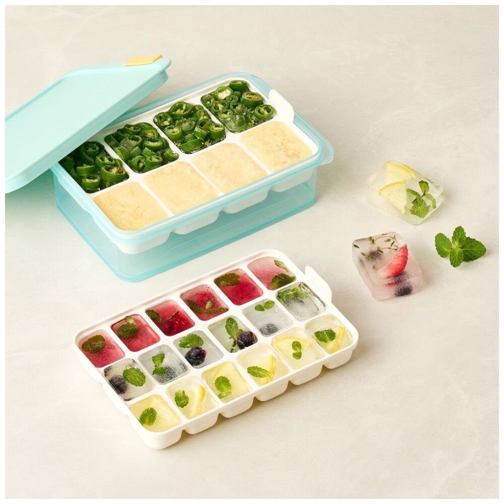Locknlock Freezer Fit Food Container Microwave Safe w/15ml Divide 1.65L Blue (2 Pack) — image 8