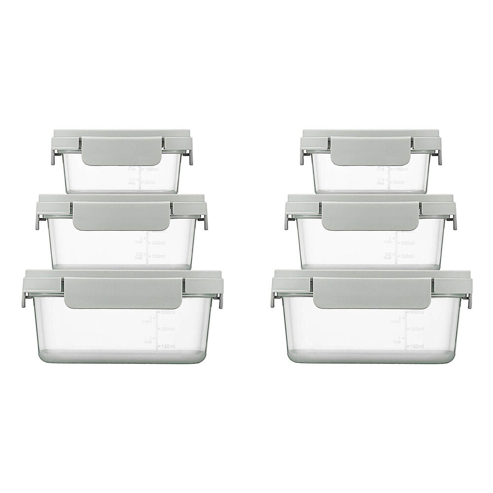 Wahu 3pc LocknLock Nestopia Silicone Food Stoarage Container Set 500ml/920ml/1.6L (2 Pack)
