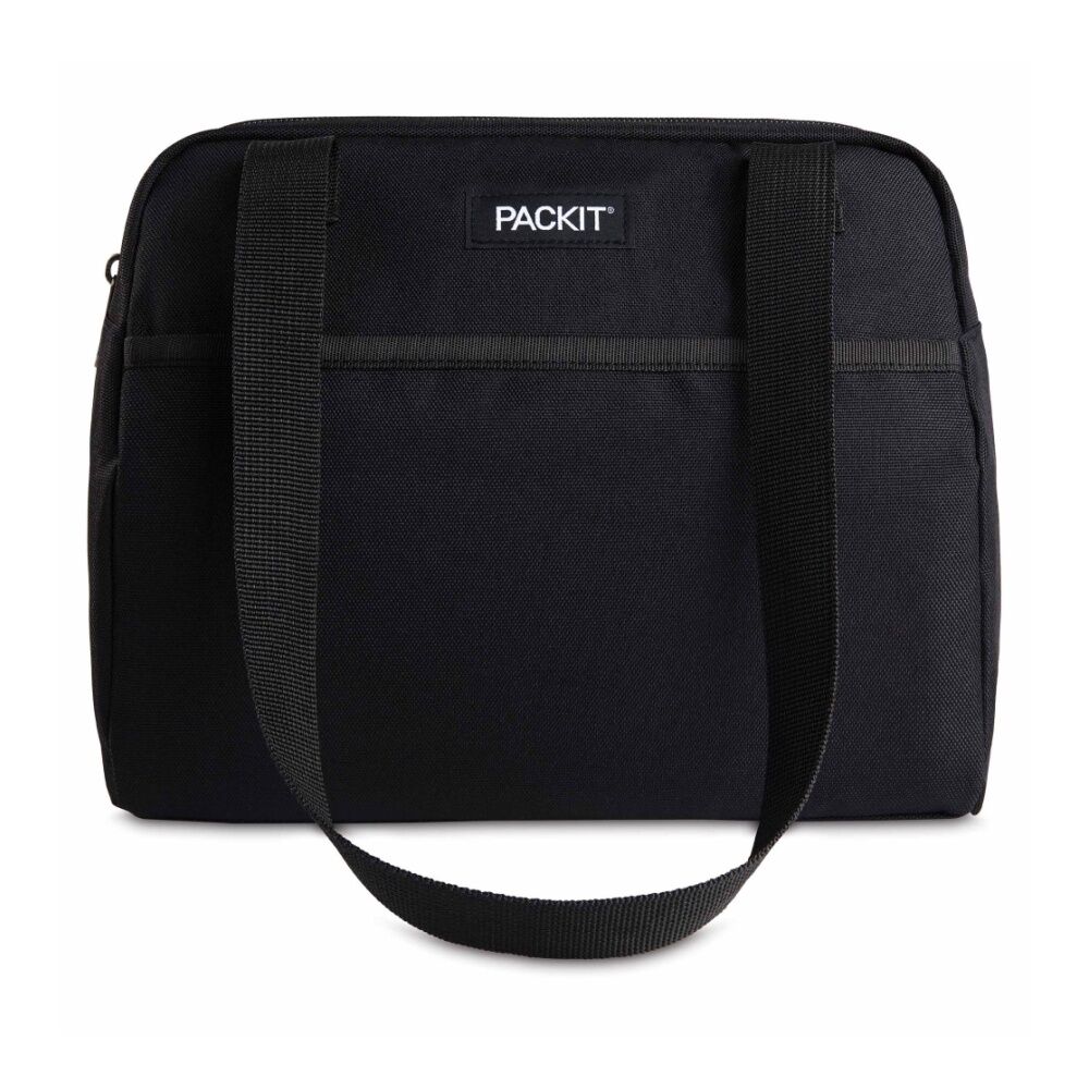 Packit Black Insulated Freezable Gel Lined Hampton Lunch Tote Bag School/Work