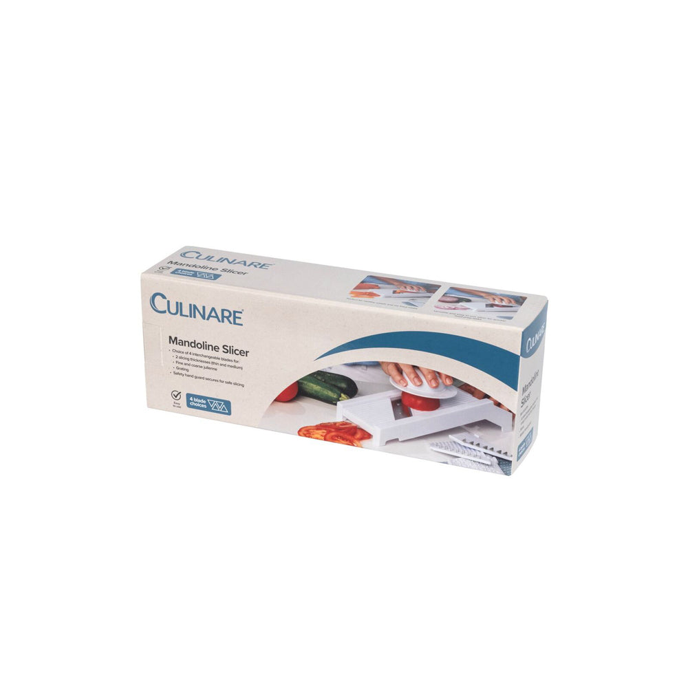 Culinare Mandoline Slicer w/ 4 Blades Fine/Course Fruit/Vegetable Slicer WHT — image 7