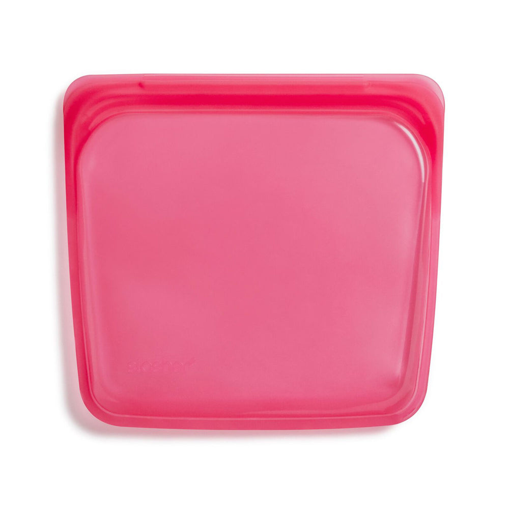Stasher Silicone 828ml/19cm Reusable Sandwich Bag Storage Travel Pouch Raspberry