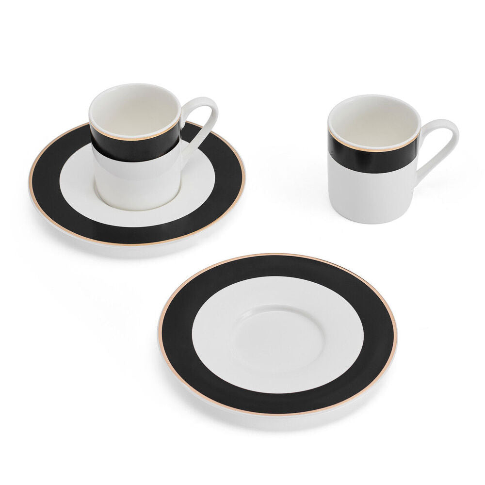 Mikasa Luxe Deco China Espresso Cups and Saucers with Block Stripe Set 100ml (4 Pieces) — image 5