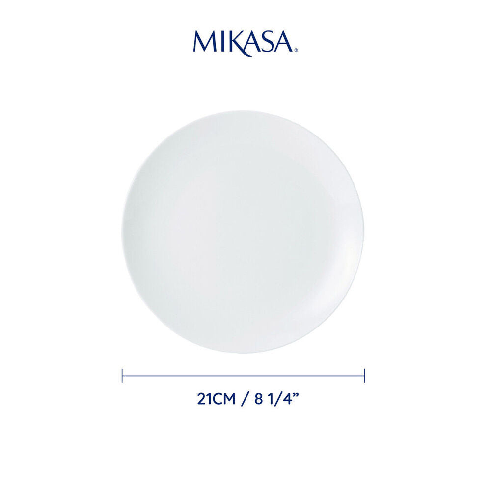 Mikasa Chalk Kitchen Porcelain Side Plate Tableware Dining Set, 21cm, White (4 Pieces) — image 4