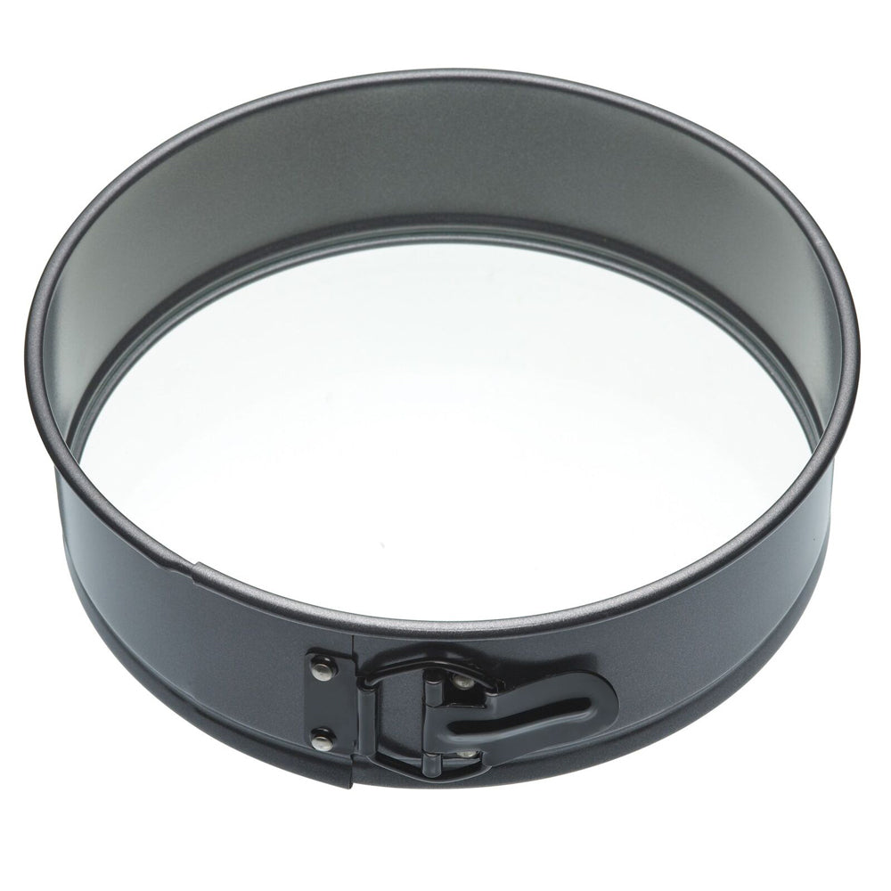 Mastercraft 25cm Springform Non-Stick Round Glass Base Cake Pan Baking Black