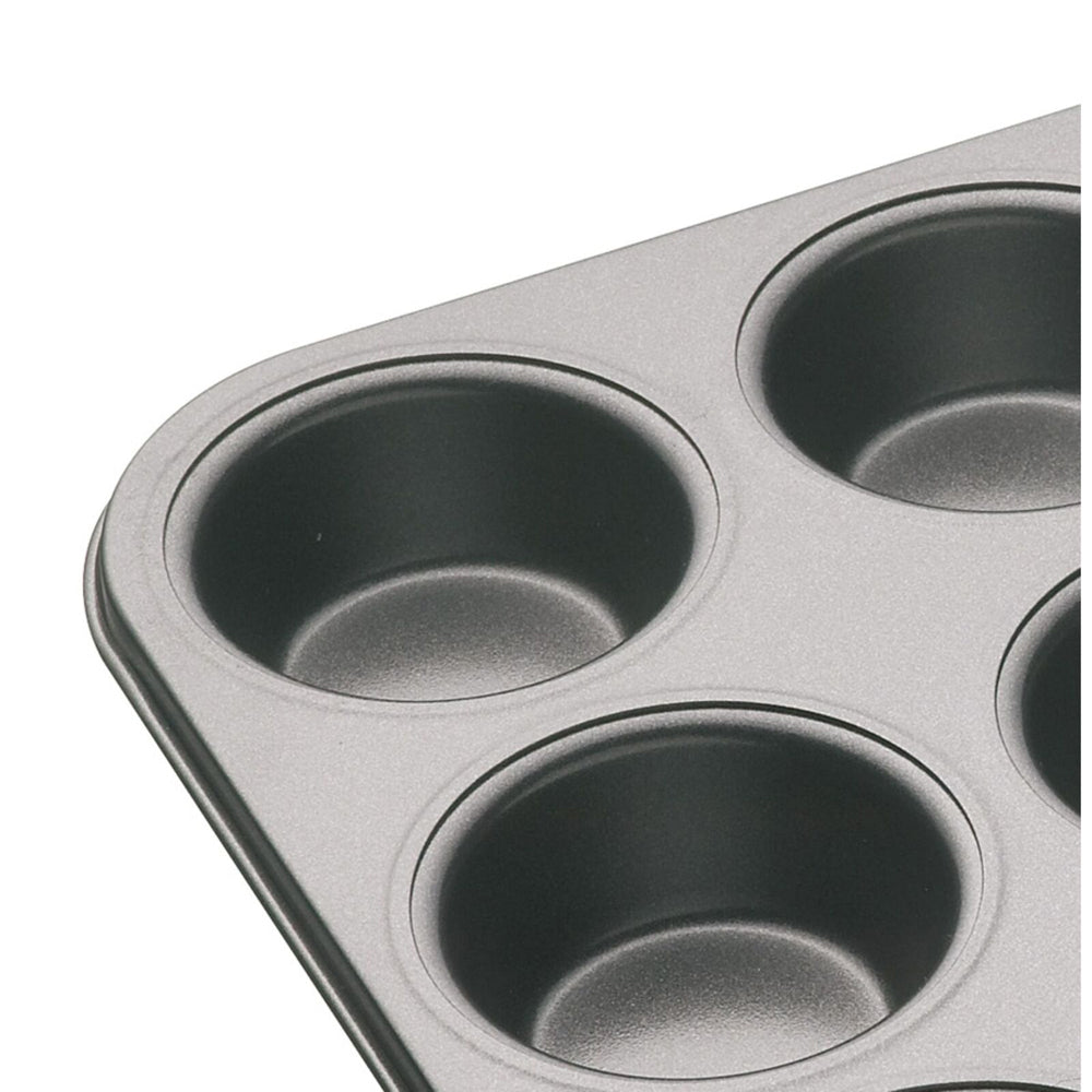 Mastercraft 35x27cm Heavy Base 12-Cup Non-Stick Muffin Cupcake Pan - Black (2 Pack) — image 3