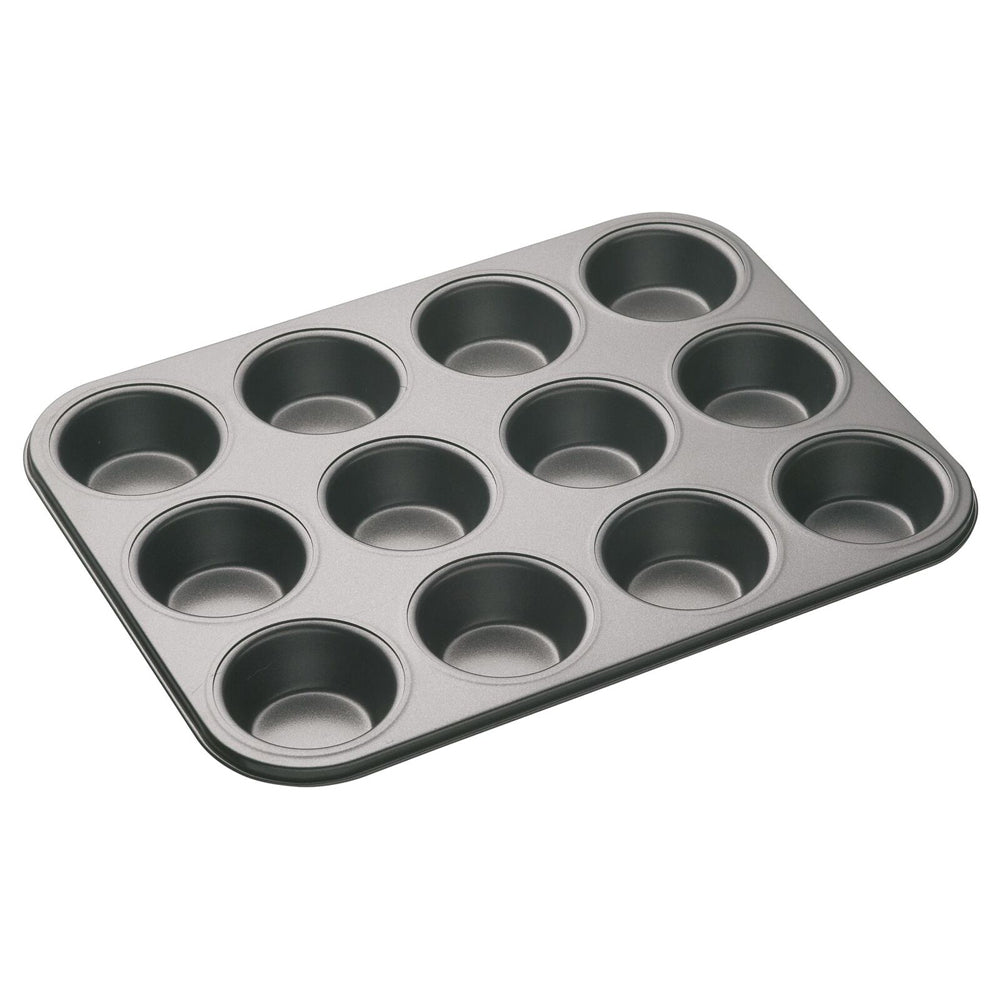 Mastercraft 35x27cm Heavy Base 12-Cup Non-Stick Muffin Cupcake Pan Mould Black
