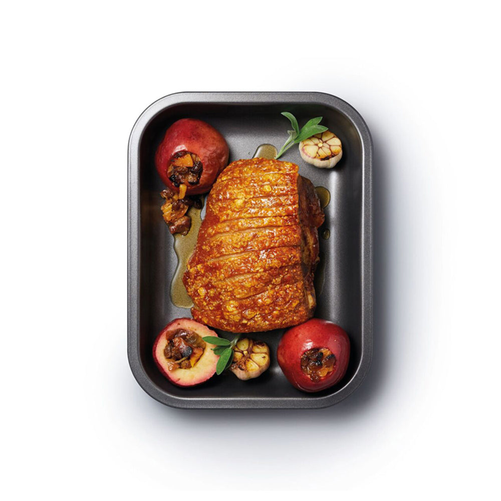 Mastercraft Heavy Base 33x25.5cm Medium Roasting Pan Baking/Cooking Tray Grey (2 Pack) — image 4