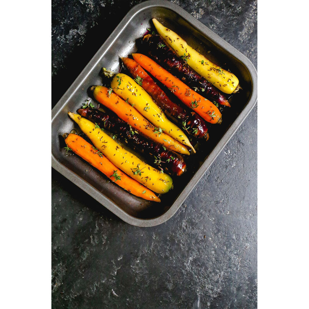 Mastercraft Heavy Base 33x25.5cm Medium Roasting Pan Baking/Cooking Tray Grey (2 Pack) — image 5