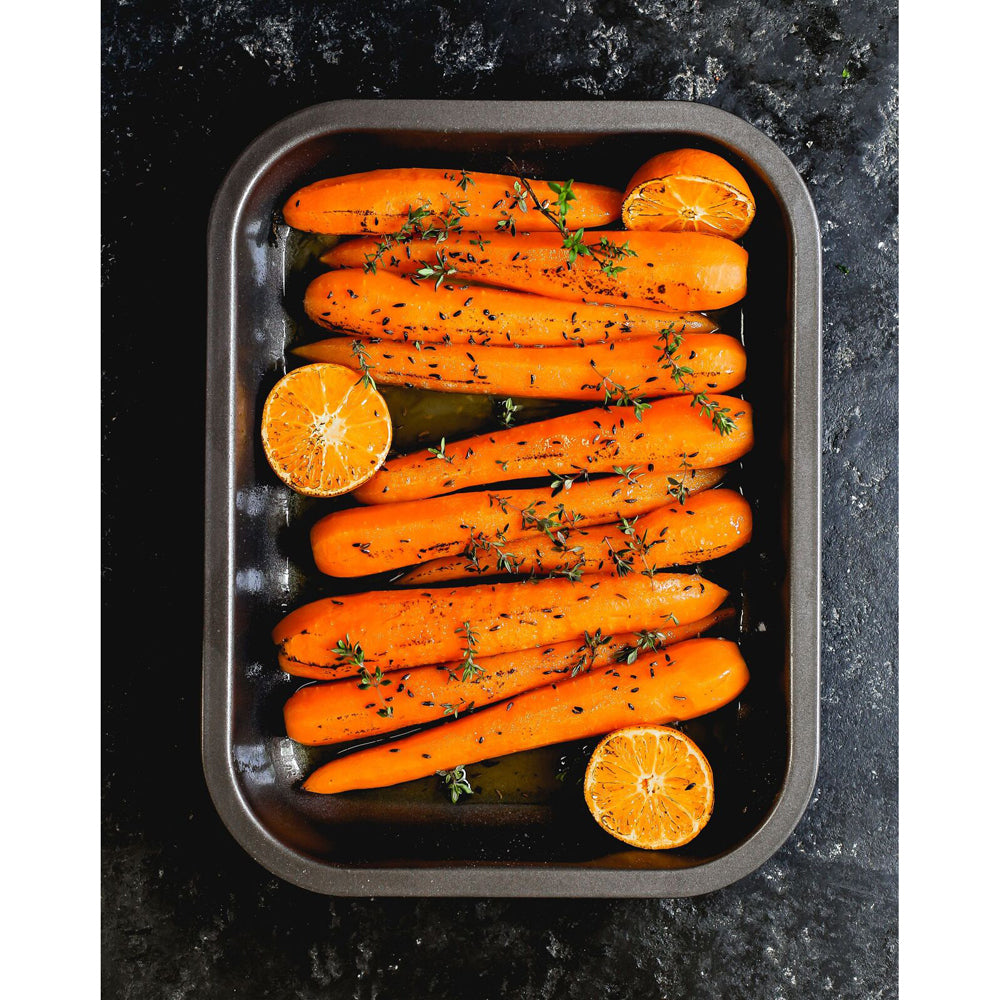 Mastercraft Heavy Base 33x25.5cm Medium Roasting Pan Baking/Cooking Tray Grey (2 Pack) — image 7