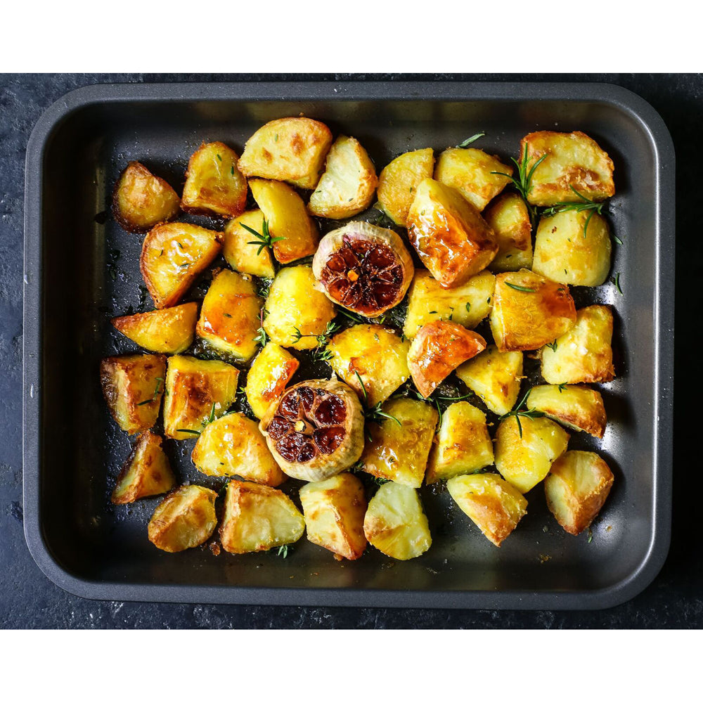 Mastercraft Heavy Base 33x25.5cm Medium Roasting Pan Baking/Cooking Tray Grey (2 Pack) — image 8