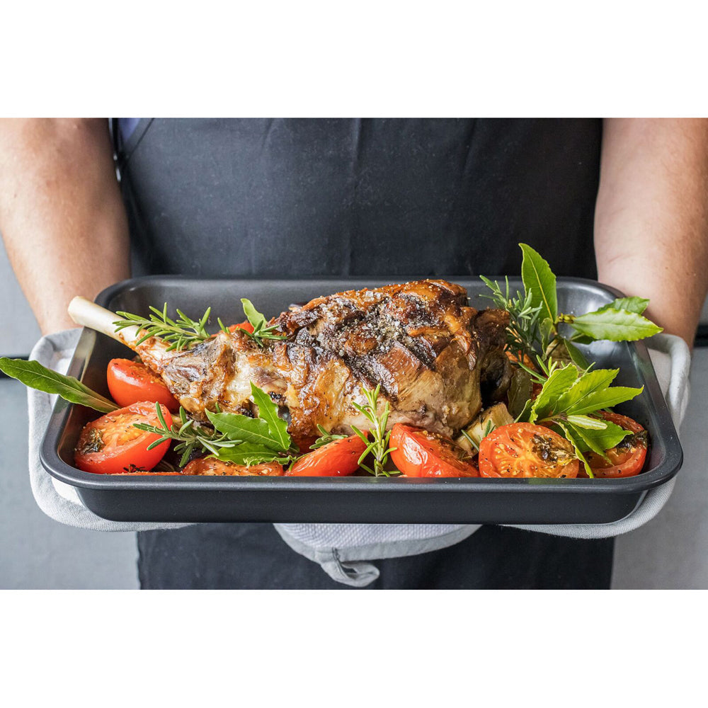 Mastercraft 39x31cm Heavy Base Non-Stick Roasting Pan Baking Tray Large Black — image 4