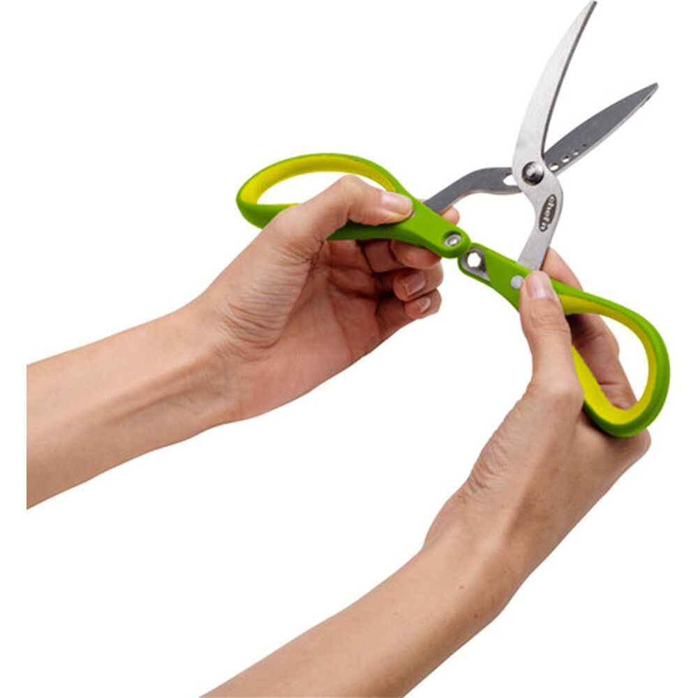 Chef'n FreshForce Herb Scissors - Dual-Gear Leverage For Easy Cutting - Stainless Steel Blades With Leaf Stripping Holes - Green Handles — image 2