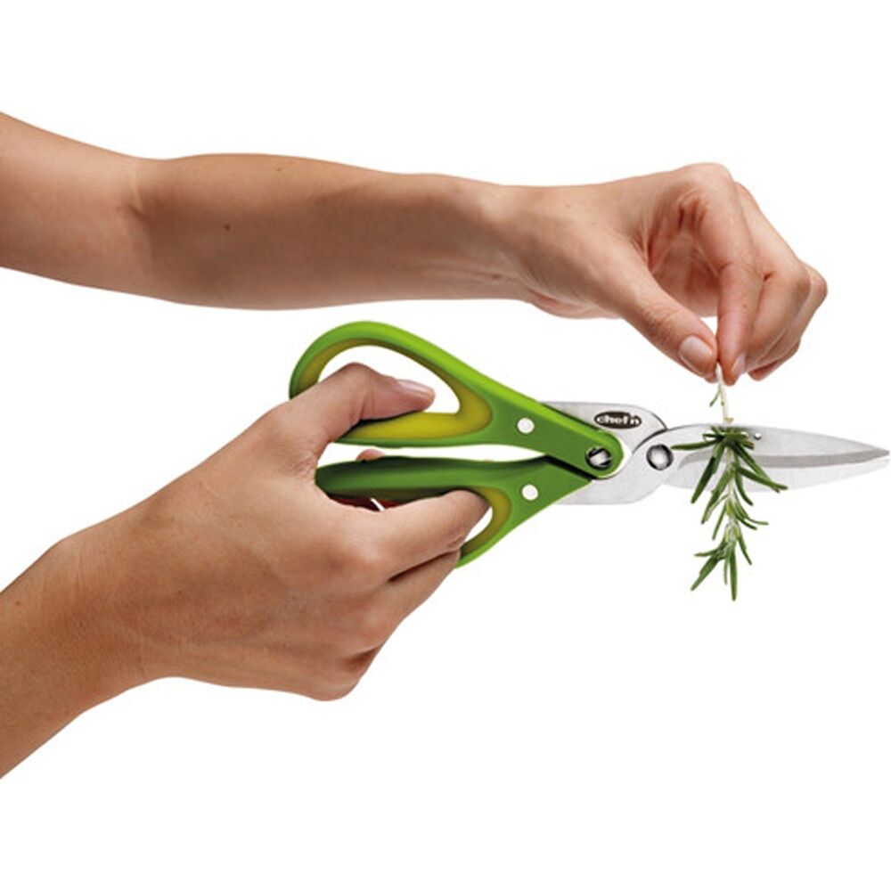 Chef'n FreshForce Herb Scissors - Dual-Gear Leverage For Easy Cutting - Stainless Steel Blades With Leaf Stripping Holes - Green Handles — image 3