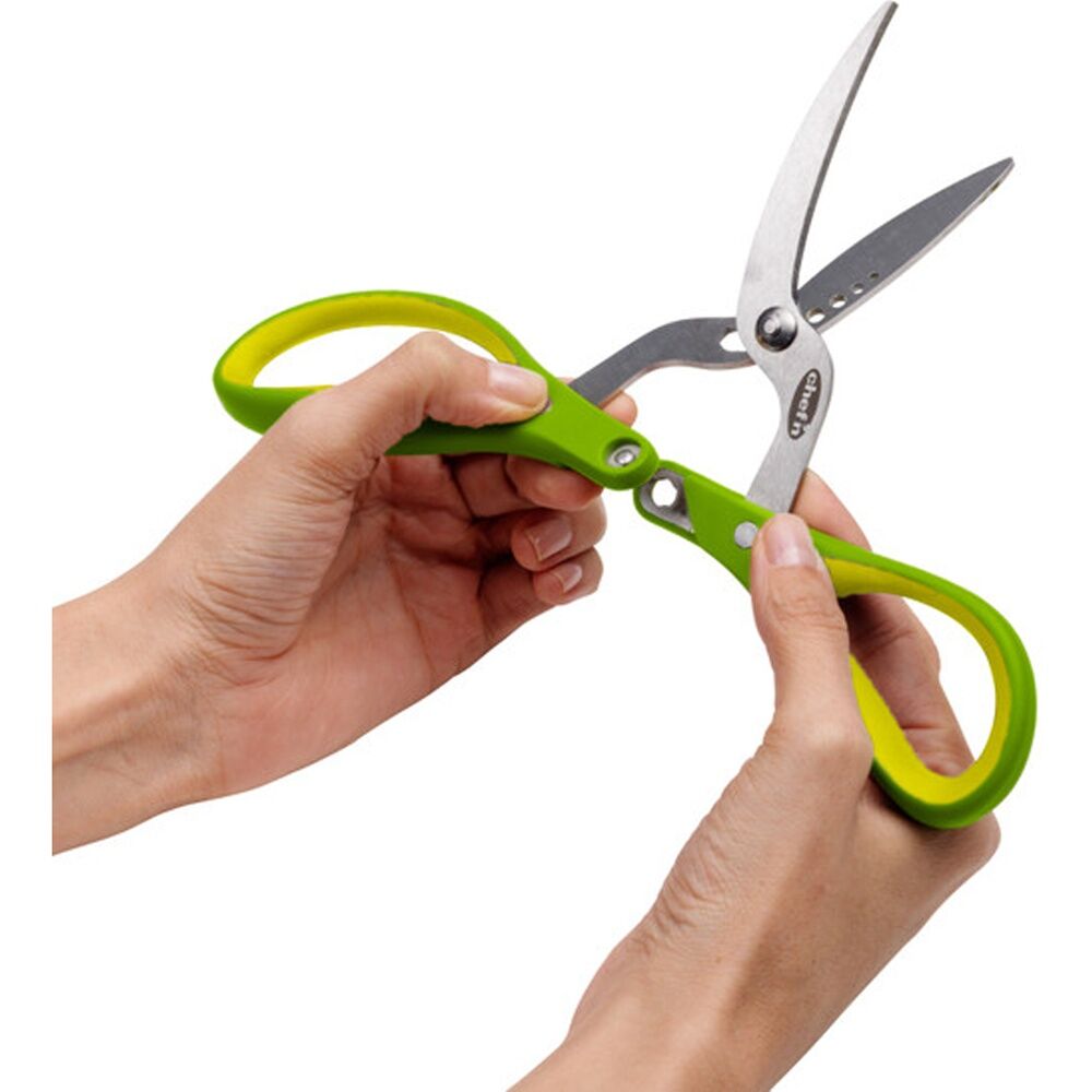 Chef'n FreshForce Herb Scissors - Dual-Gear Leverage For Easy Cutting - Stainless Steel Blades With Leaf Stripping Holes - Green Handles — image 4