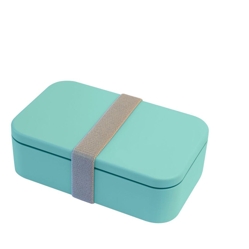 Cuisena Rectangular Bento Lunch Box Food Container w Utensils Cutlery — Aqua