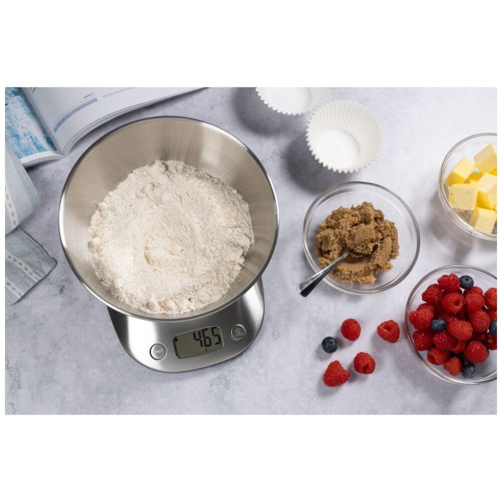 Cuisena 5kg Capacity Digital Kitchen Food Scale w/Stainless Steel Mixing Bowl — image 3