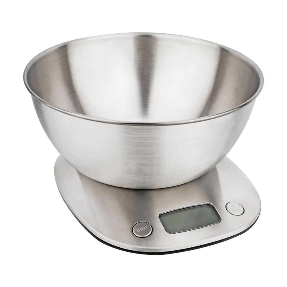 Cuisena 5kg Capacity Digital Kitchen Food Scale w/Stainless Steel Mixing Bowl