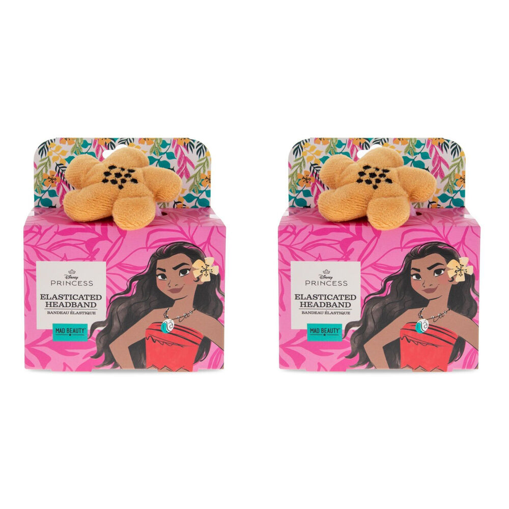 Disney Moana Elasticated Cosmetic Cleansing Headband Multicoloured (2 Pack)