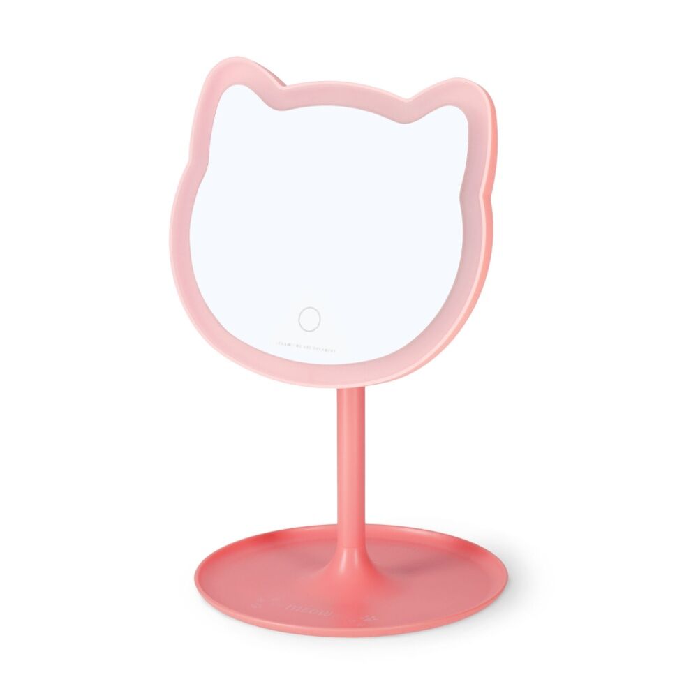 Legami Cat Shaped Make Up Mirror You Look Purrfect 33 LED Battery USB Dimmer