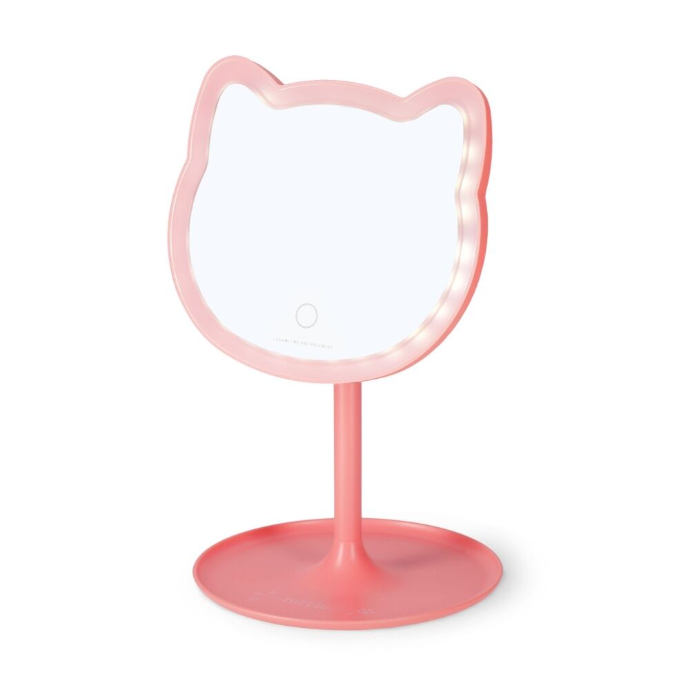 Legami Cat Shaped Make Up Mirror You Look Purrfect 33 LED Battery USB Dimmer — image 2