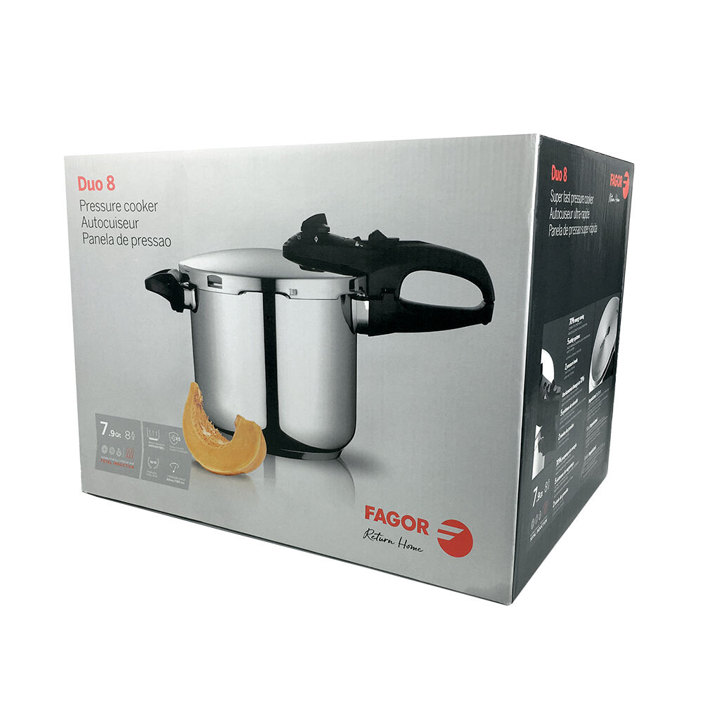 Fagor Duo 7.5L Stainless Steel Pressure Cooker Kitchen Stovetop Cookware Silver — image 2