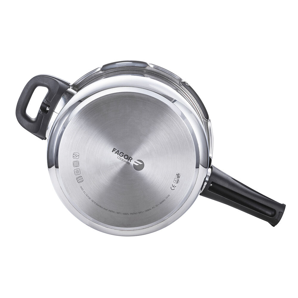 Fagor Duo 7.5L Stainless Steel Pressure Cooker Kitchen Stovetop Cookware Silver — image 3