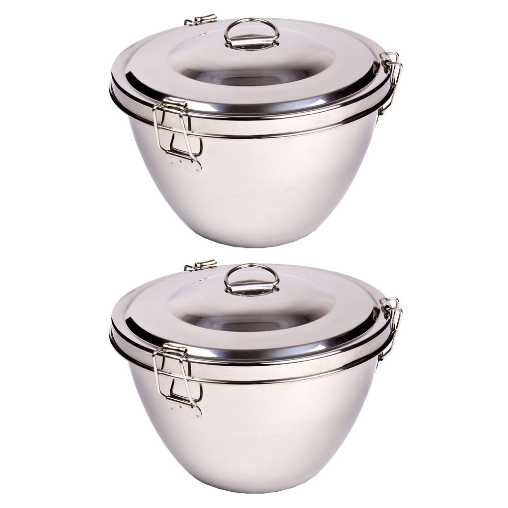 Daily Bake 2L Stainless Steel Pudding Steamer w/ Lid Cover Cookware Silver (2 Pack)
