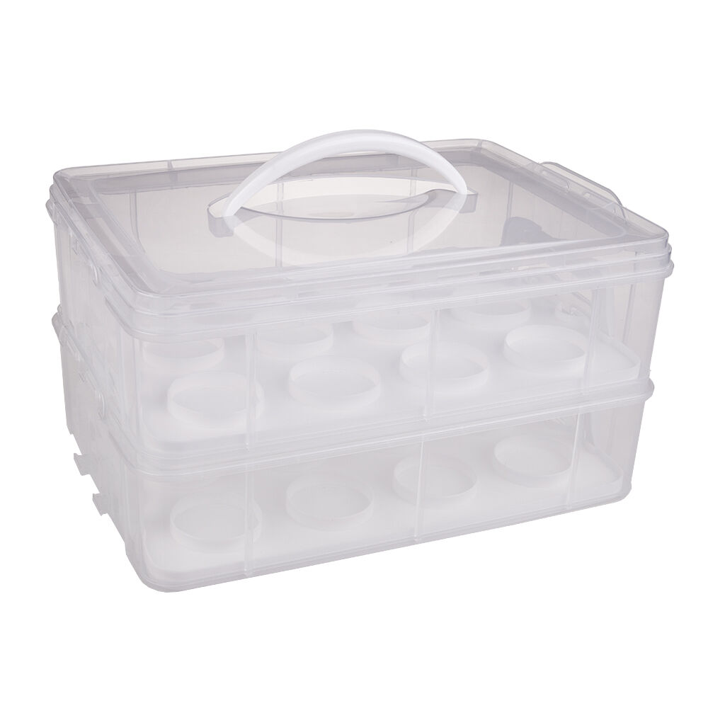 Daily Bake 24-Cup Stackable Cupcake Carrier Storage Container Rectangle White — image 4