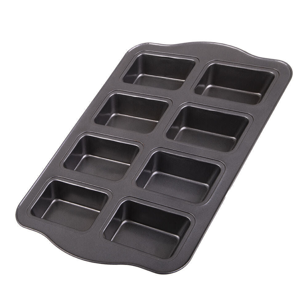 Daily Bake Professional 8-Cup Mini Loaf Pan Non-Stick Bakeware Mould Black