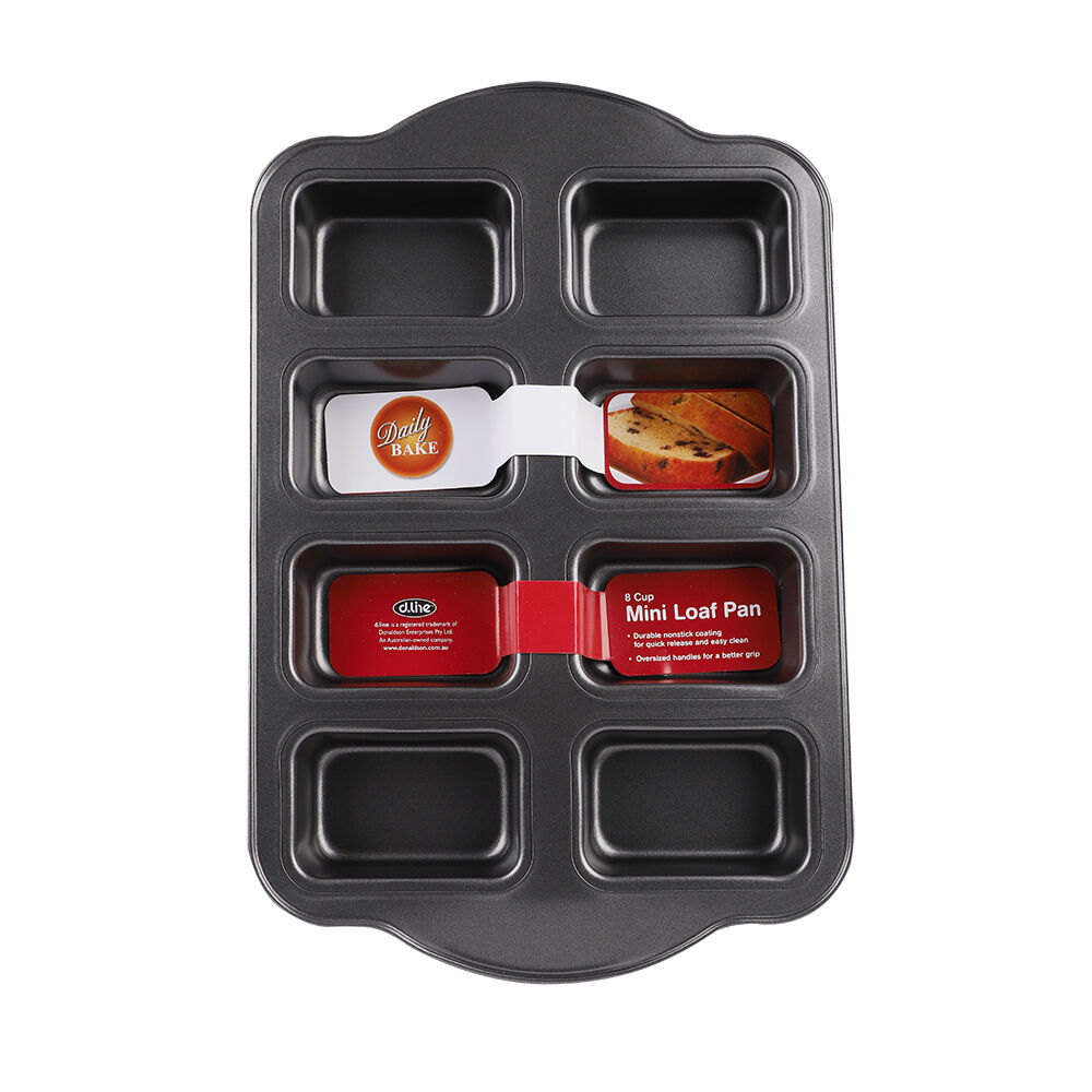 Daily Bake Professional 8-Cup Mini Loaf Pan Non-Stick Bakeware Mould Black — image 3