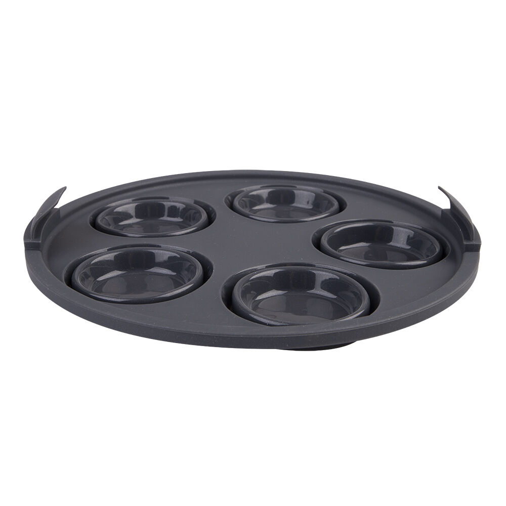Daily Bake 22cm Black Collapsible Silicone Round 5-Cup Air Fryer Muffin Pan — image 3