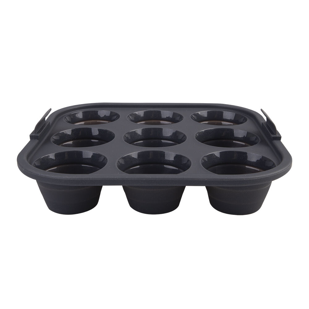 Daily Bake 22cm Silicone Collapsible Square 9-Cup Air Fryer Mini Muffin Pan — image 3