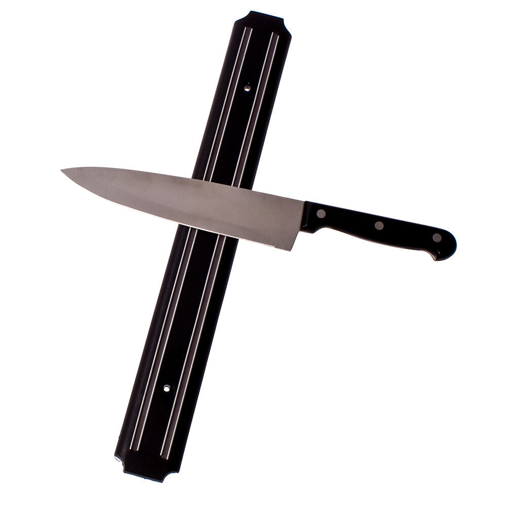Appetito Magnetic Knife Rack Shelf Holder Organiser Home/Kitchen 38cm Black