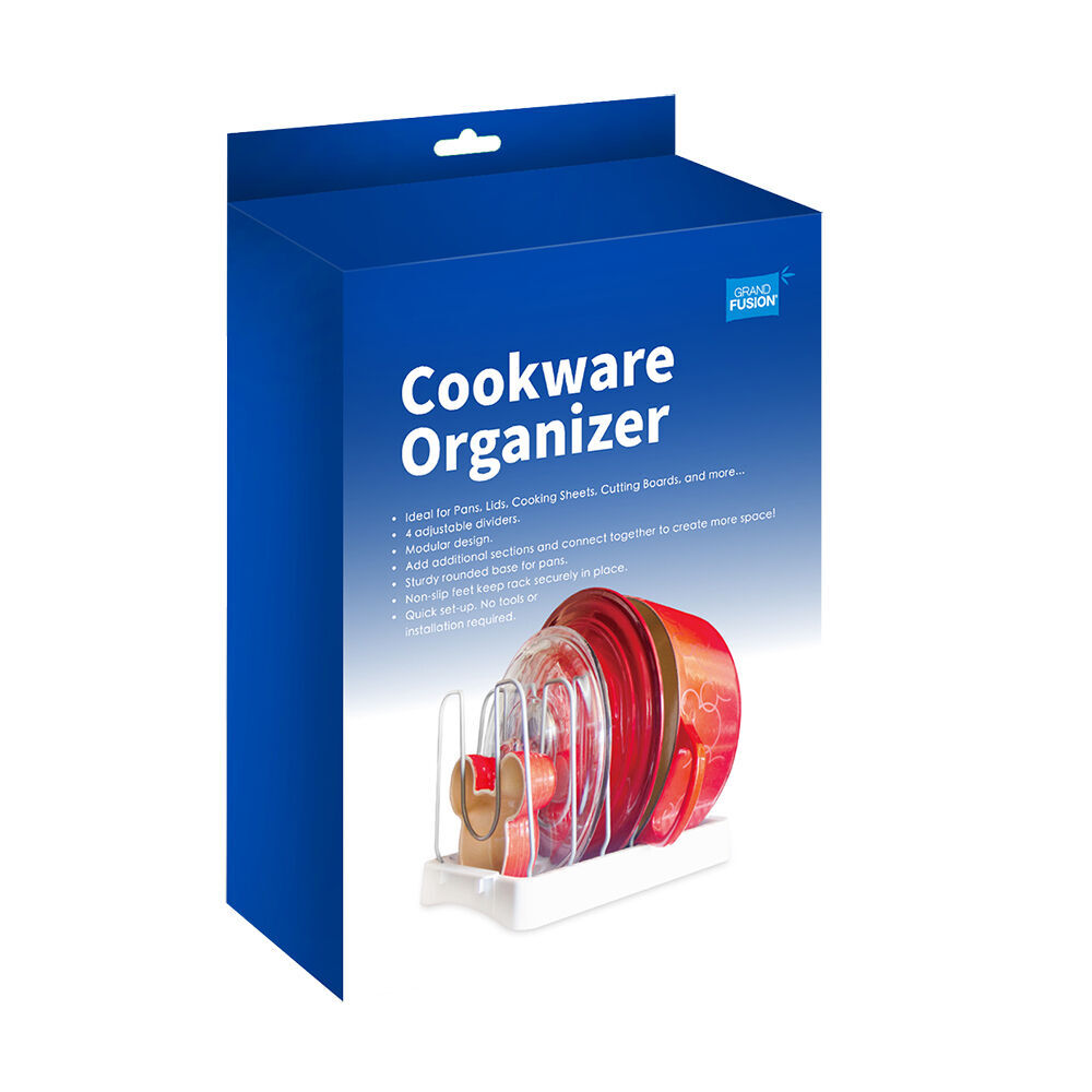 Grand Fusion Cookware Organiser 4-Adjustable Dividers Rack/Stand 26x20cm (2 Pack) — image 2