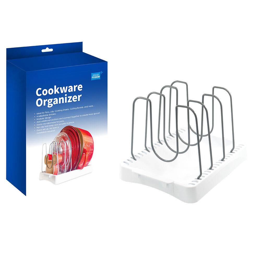Grand Fusion Cookware Organiser 4-Adjustable Dividers Rack/Stand 26x20cm (2 Pack) — image 6