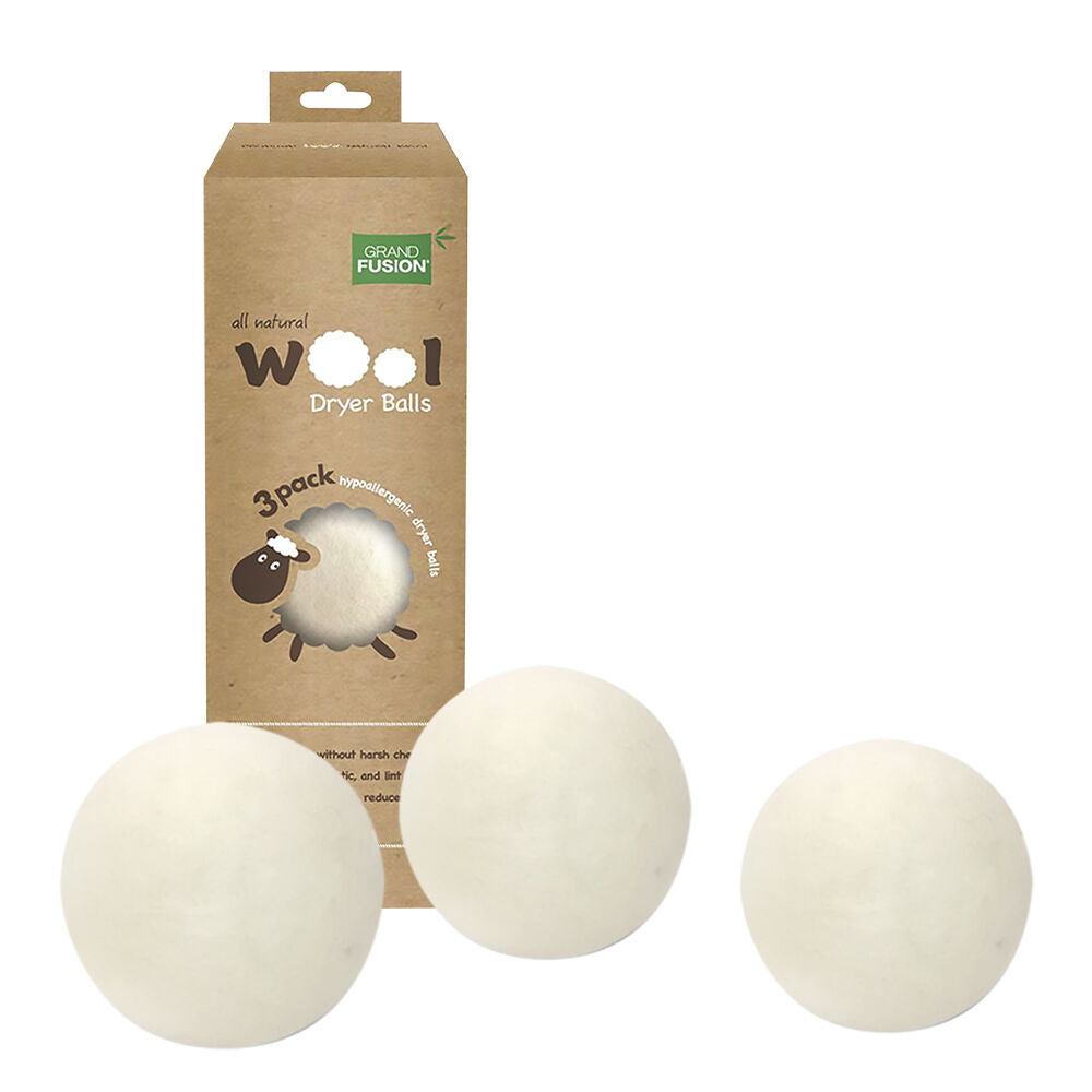 Grand Fusion All Natural Laundry Wool Dryer Ball Set Hypoallergenic White (3 Pieces) — image 4