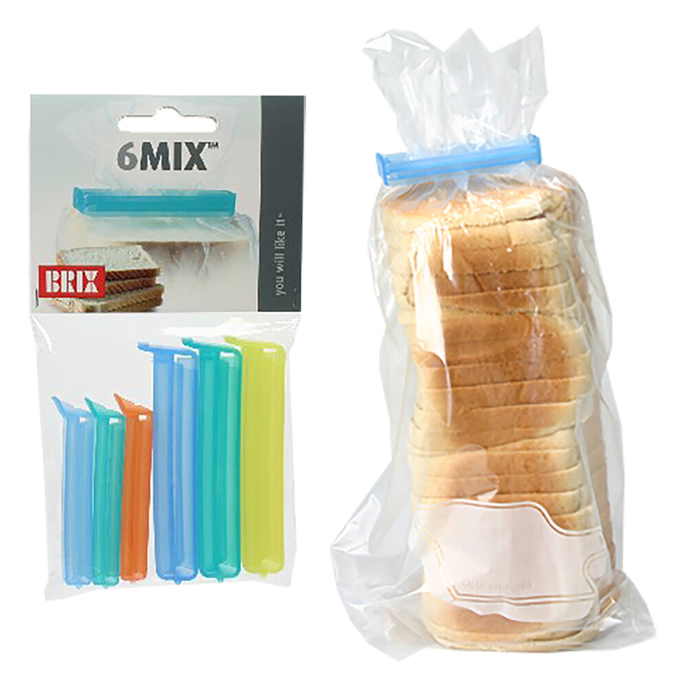 Brix 6mix Bag Closures Sealing/Sealer Clip/Clamp Reusable Set Assorted (6 Pieces) — image 3
