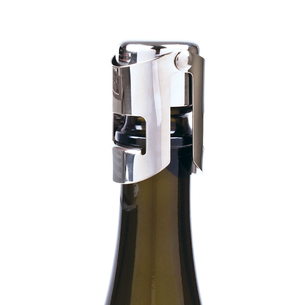 Bartender Stainless Steel Champagne Bottle Resealer Saver Stopper Silver (2 Pack) — image 2