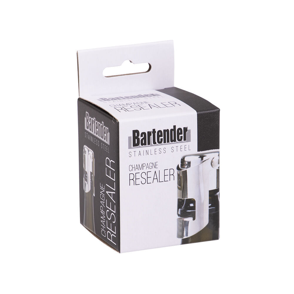 Bartender Stainless Steel Champagne Bottle Resealer Saver Stopper Silver (2 Pack) — image 3