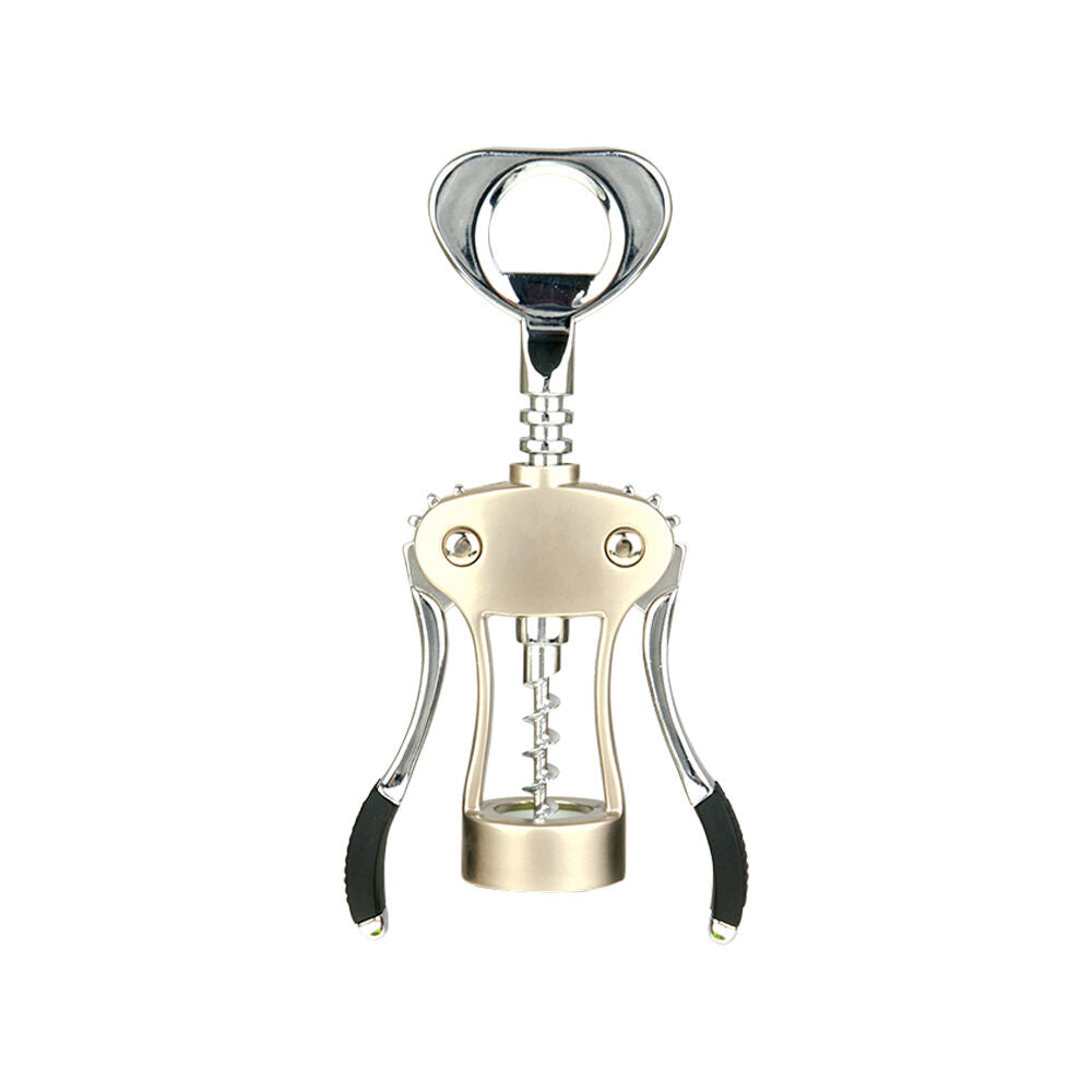 Bartender Heavy Duty Wing Corkscrew Bottle Cap Opener Barware Black Trim