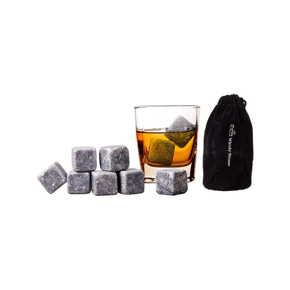 Bartender Reusable Whisky Cooling Ice Cube Rocks w/ Velvet Pouch Set (9 Pieces) — image 2