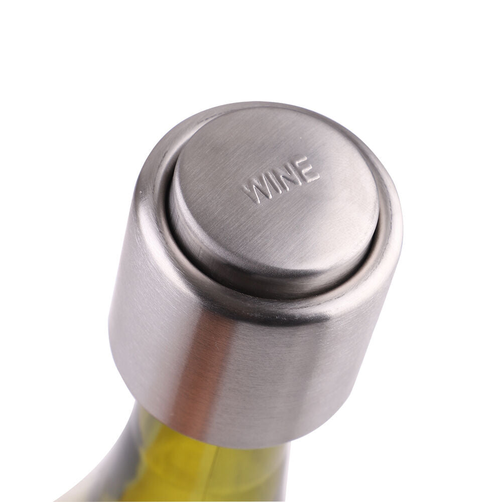 Bartender Stainless Steel Wine Bottle Stopper Resealaer Cap Saver Silver (6 Pack) — image 3
