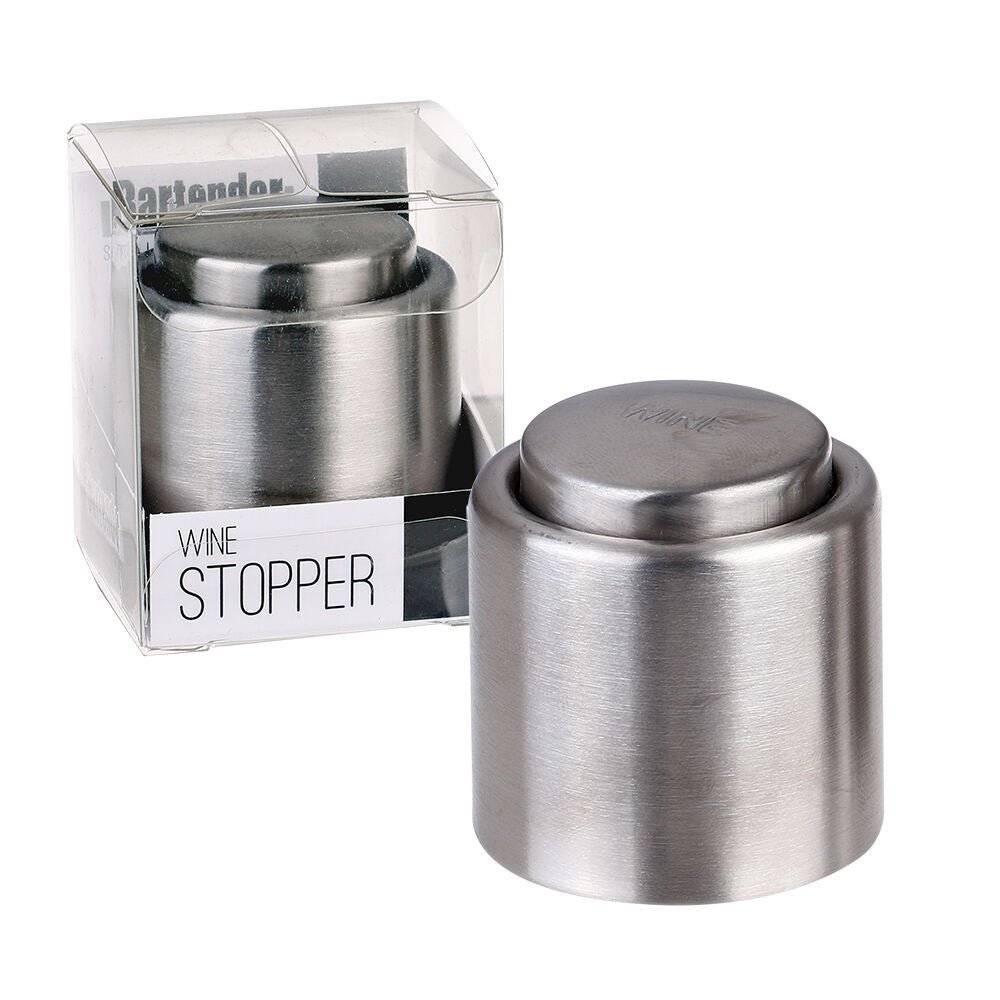 Bartender Stainless Steel Wine Bottle Stopper Resealaer Cap Saver Silver (6 Pack) — image 4