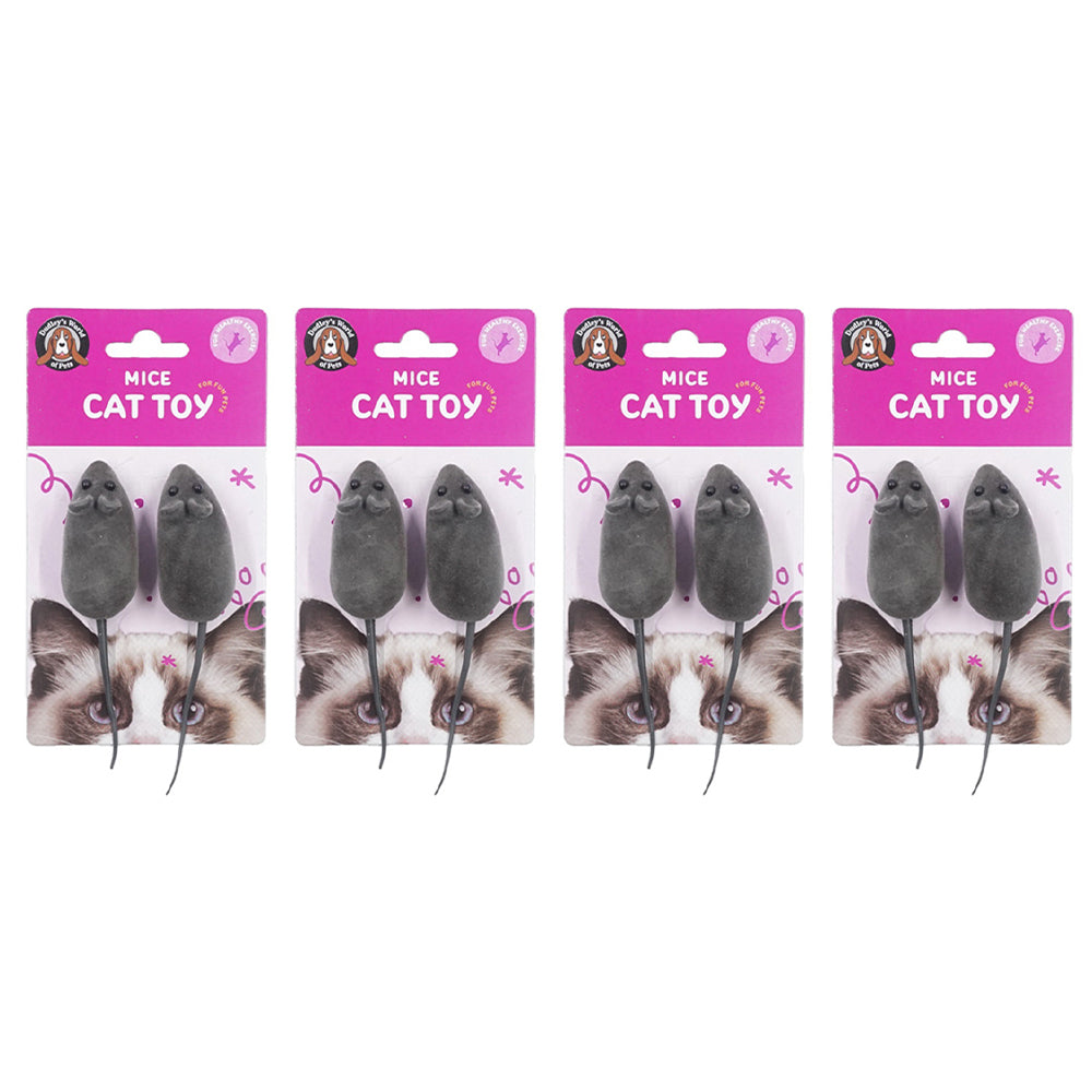 Dudley's World of Pets Mouse Interactive Rattle Squeaker Cat Pet Play Toy (8 Pieces)